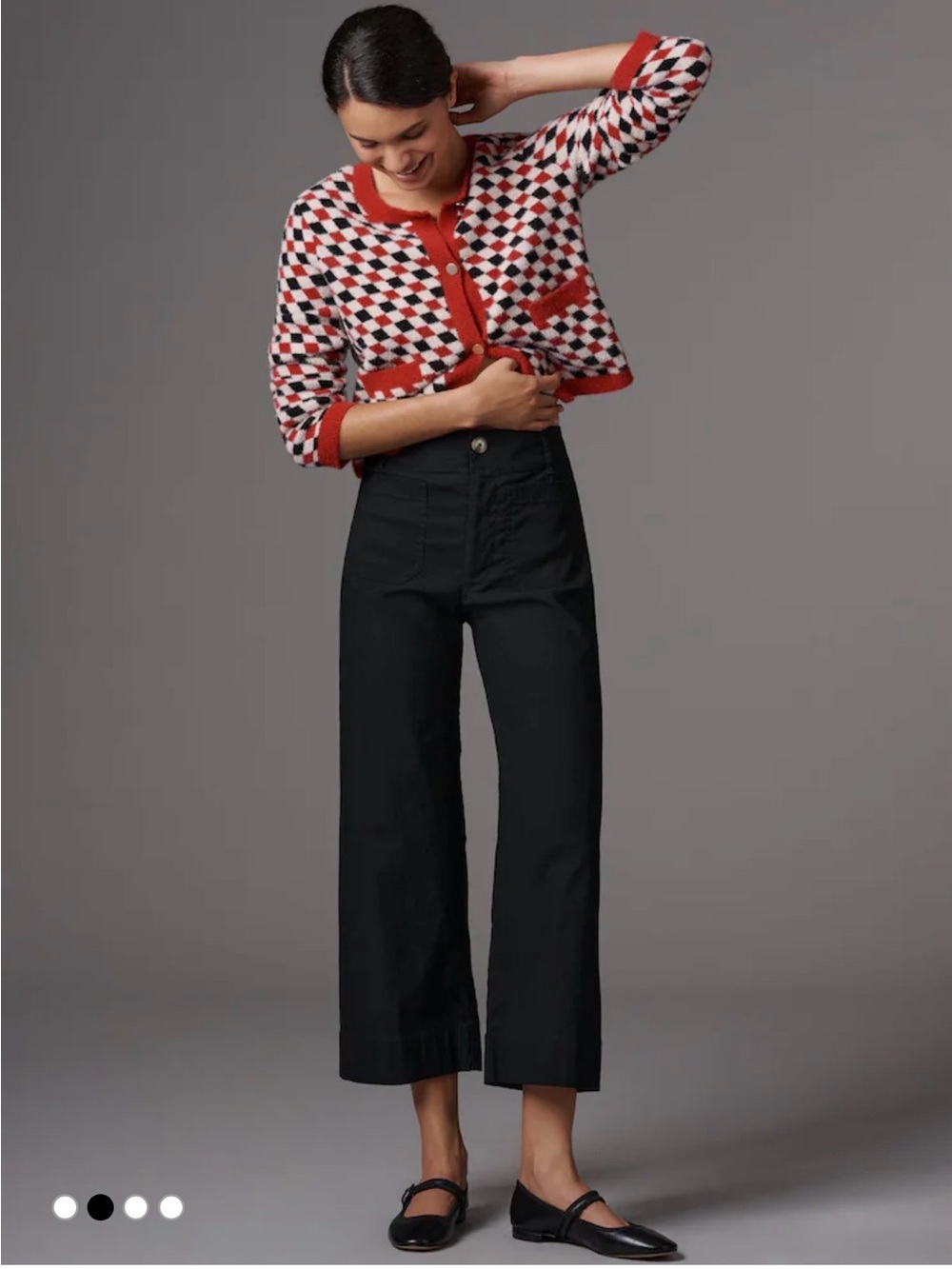 Anthropologie Maeve The Colette Cropped Wide Leg Linen Blend Pants Black 28